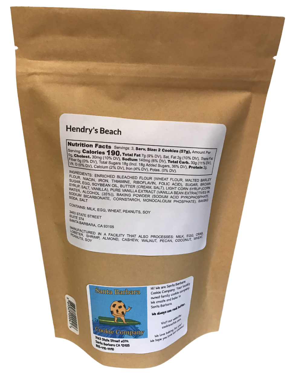Hendry's Beach Peanut Butter Cookie Ditty Bag