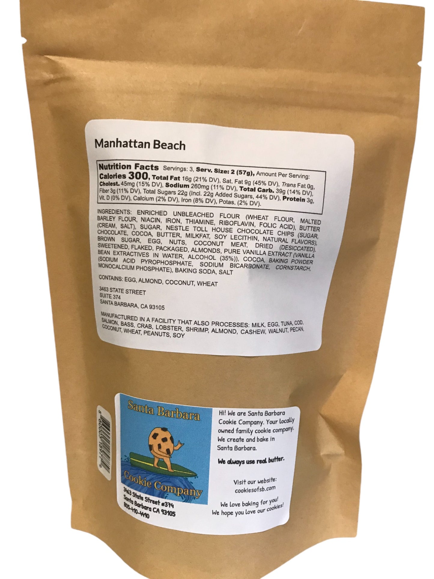 Manhattan Beach Chocolate Almond Coconut Cookie Bag Wholesale