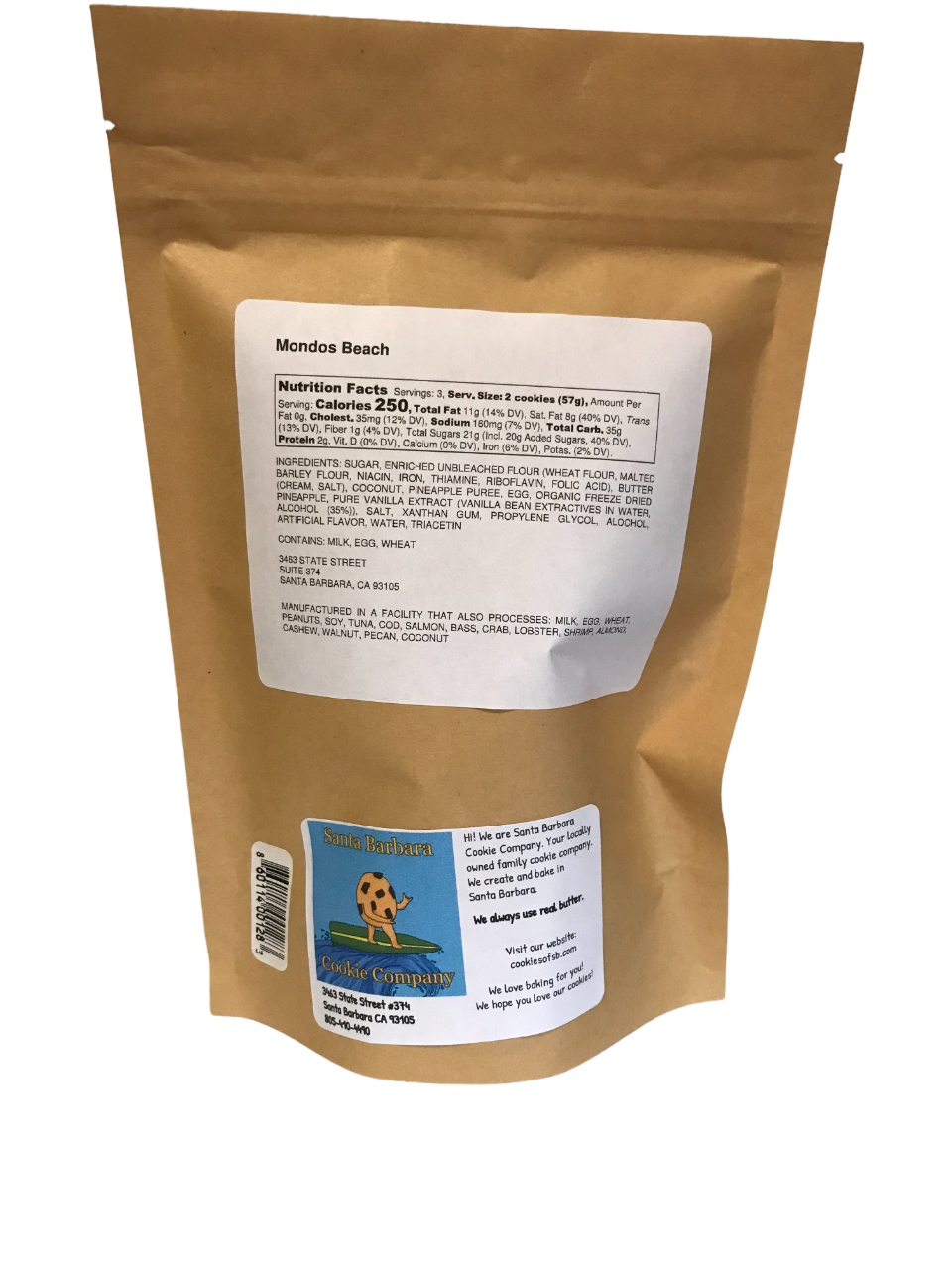 Mondos Beach Pineapple Coconut Cookie Ditty Bag