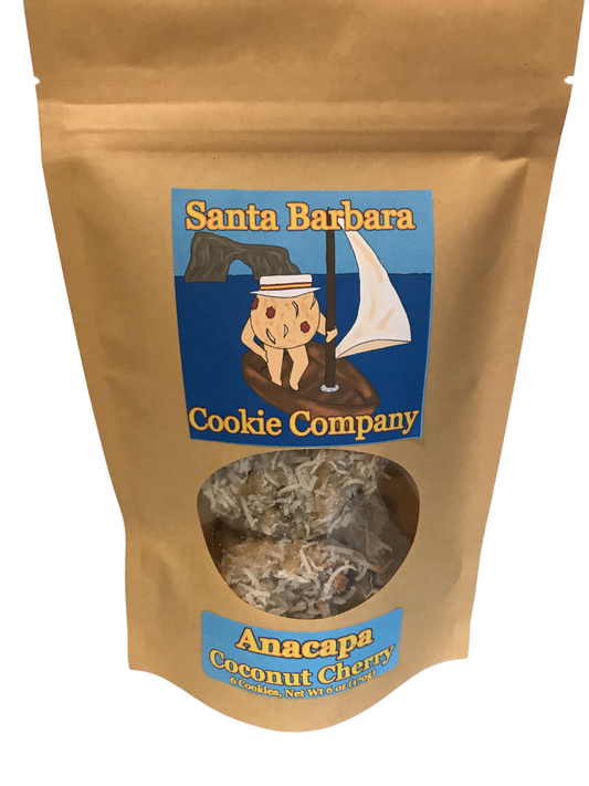 Anacapa Amarena Coconut and Amarena Cherry Cookies in a Stand Up Pouch