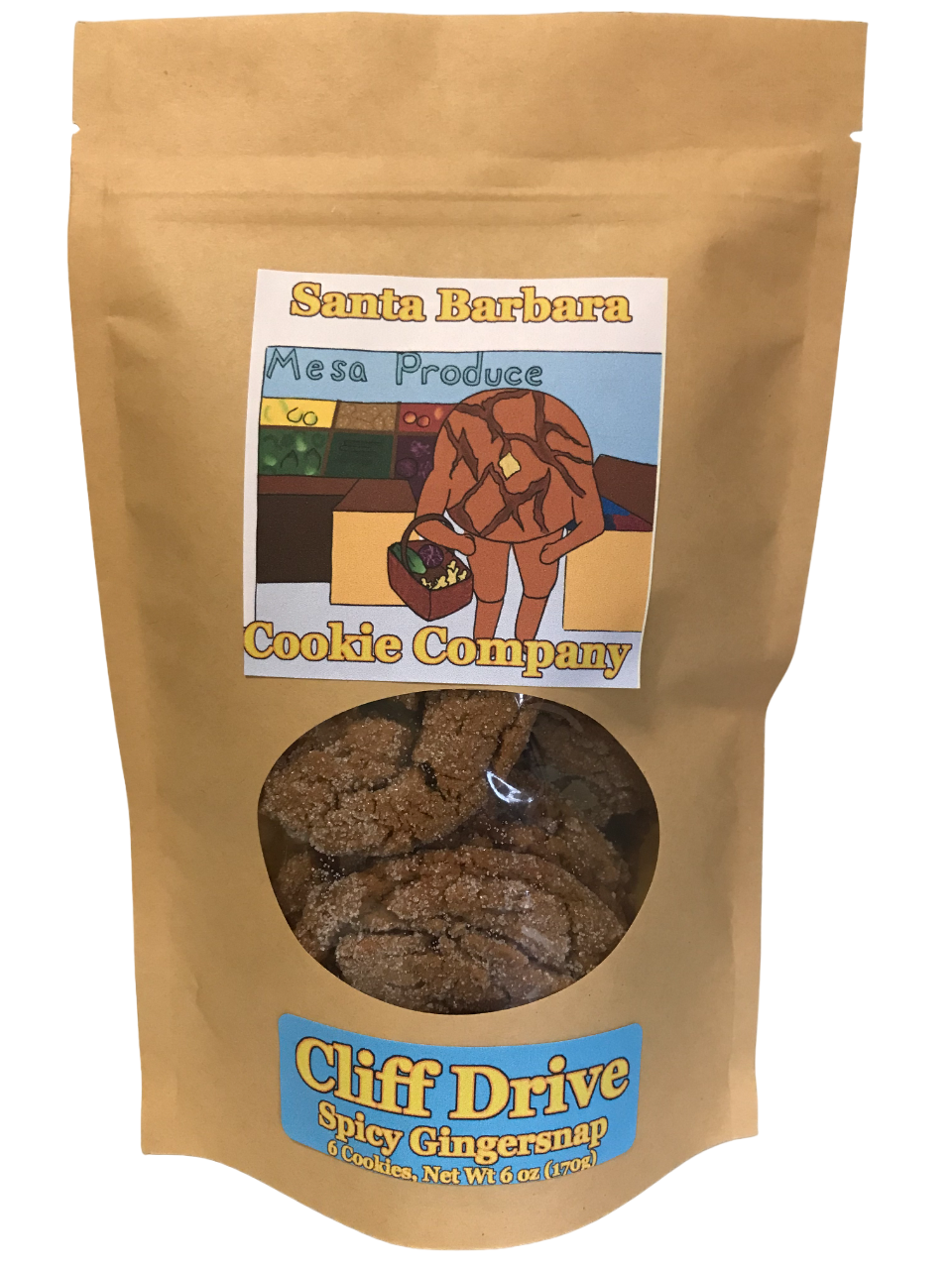Cliff Drive Spicy Gingersnap Cookie Ditty Bag