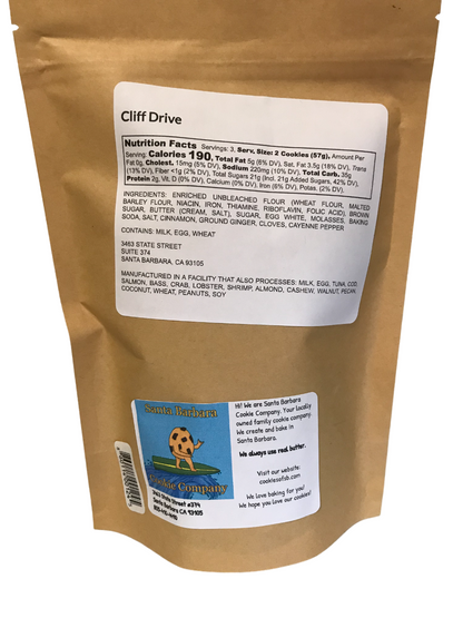Cliff Drive Spicy Gingersnap Cookie Ditty Bag