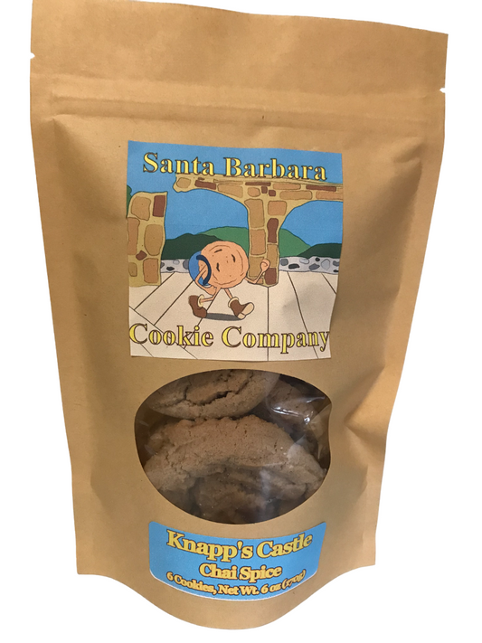 Knapp's Castle Chai Spice Cookies: a cozy blend of warm spices, packaged fresh in a convenient stand-up pouch.