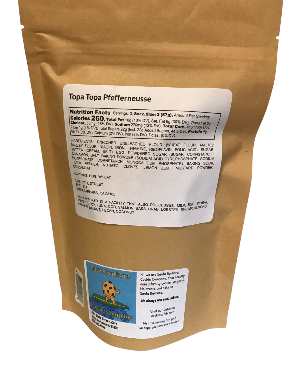 Topa Topa Soft Pfeffernusse Cookie Bag Wholesale